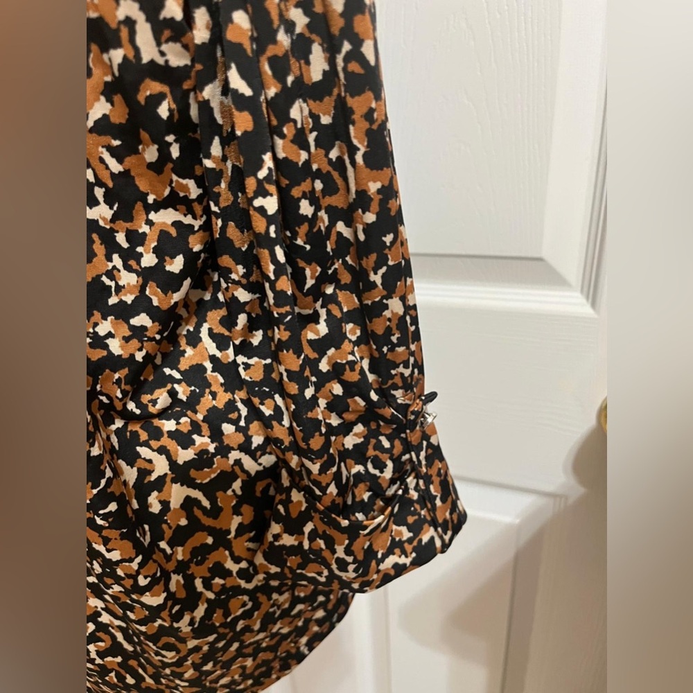 (26) Cocomo Petite Blouse with Black and Brown Pattern - Picture 14 of 15